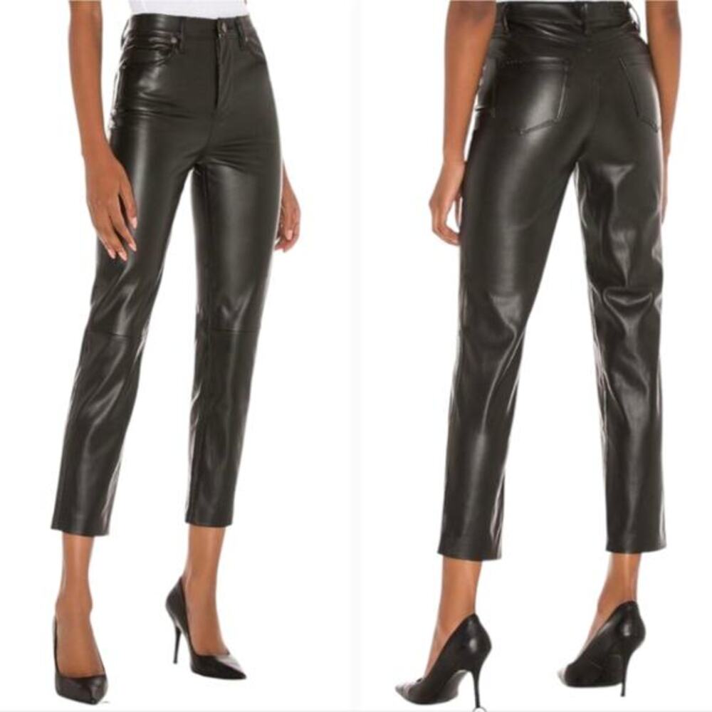 BLANKNYC The Bond‎ Mid-Rise Skinny Black Coated Snakeskin Embossed Pants 27